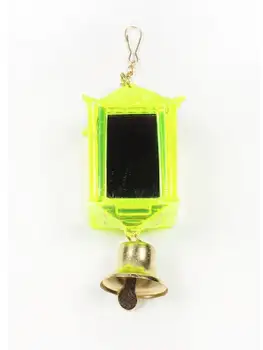 BEEZTEES Игрушка для птиц Зеркало с колокольчиком и фонариком желтое