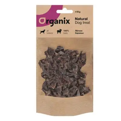 Купить organix премиум лакомство для собак Легкое баранье резаное