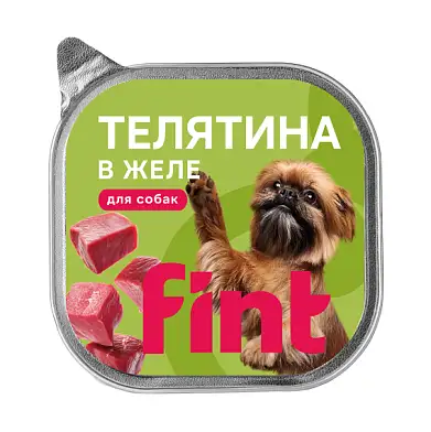 FINT влажный корм для взрослых собак мелких и средних пород, с телятиной в желе (ламистер)